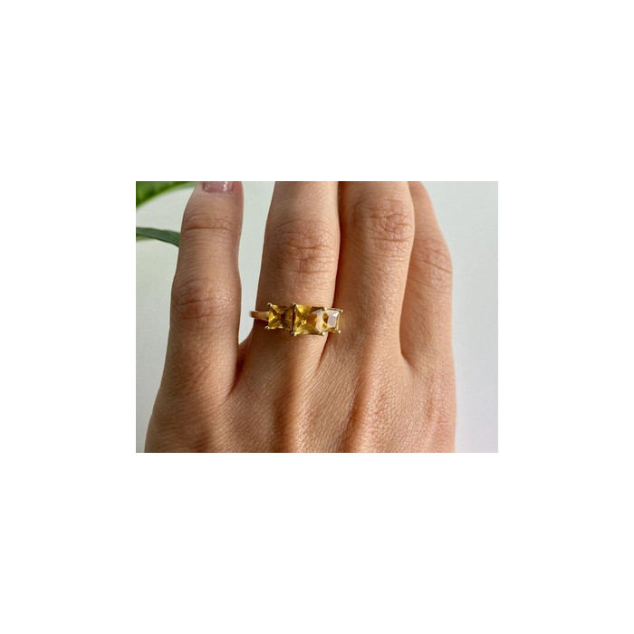 10K YELLOW GOLD HELIODOR RING SIZE 7.25