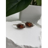 Vintage 925 Sterling Silver Amber Earrings