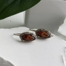 Vintage 925 Sterling Silver Amber Earrings