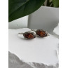 Vintage 925 Sterling Silver Amber Earrings