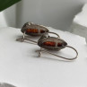 Vintage 925 Sterling Silver Amber Earrings