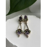 925 Sterling Silver Amethyst Peridot Citrine Earrings