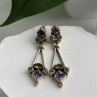 925 Sterling Silver Amethyst Peridot Citrine Earrings