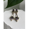 925 Sterling Silver Amethyst Peridot Citrine Earrings
