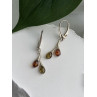 925 Sterling Silver Green & Orange Amber Earrings