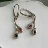 925 Sterling Silver Green & Orange Amber Earrings