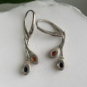 925 Sterling Silver Green & Orange Amber Earrings