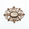 Vintage 925 Sterling Silver Mother of Pearl and Marcasites Brooch