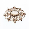 Vintage 925 Sterling Silver Mother of Pearl and Marcasites Brooch