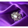 Vintage 925 Sterling Silver Mother of Pearl and Marcasites Brooch