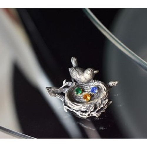 Vintage 925 Sterling Silver Multicolor CZ 