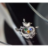 Vintage 925 Sterling Silver Multicolor CZ 