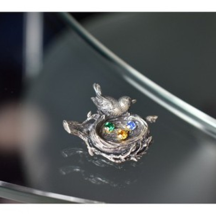 Vintage 925 Sterling Silver Multicolor CZ 