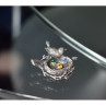 Vintage 925 Sterling Silver Multicolor CZ 