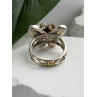Vintage Butterfly 925 Sterling Silver Abalone & Topaz Ring Size 8