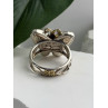 Vintage Butterfly 925 Sterling Silver Abalone & Topaz Ring Size 8