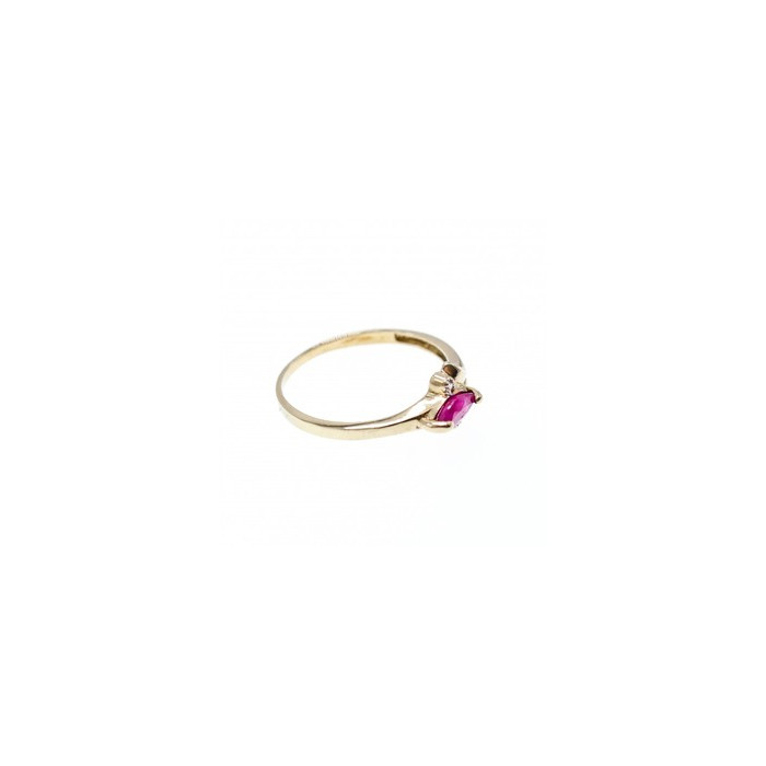 10K YELLOW GOLD RUBY & DIAMONDS RING SIZE 6.75