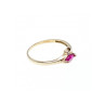 10K YELLOW GOLD RUBY & DIAMONDS RING SIZE 6.75