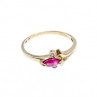 10K Yellow Gold Ruby & Diamonds Ring Size 6.75