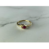 10K YELLOW GOLD RUBY & DIAMONDS RING SIZE 6.75