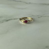 10K Yellow Gold Ruby & Diamonds Ring Size 6.75
