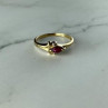10K Yellow Gold Ruby & Diamonds Ring Size 6.75