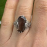 925 Sterling Silver Brown Tourmaline Ring Size 7