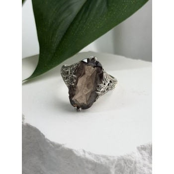 925 Sterling Silver Brown Tourmaline Ring Size 7