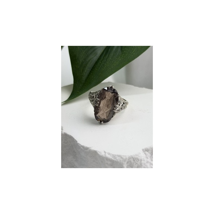 925 Sterling Silver Brown Tourmaline Ring Size 7