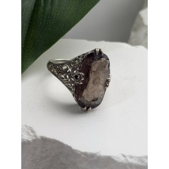 925 Sterling Silver Brown Tourmaline Ring Size 7