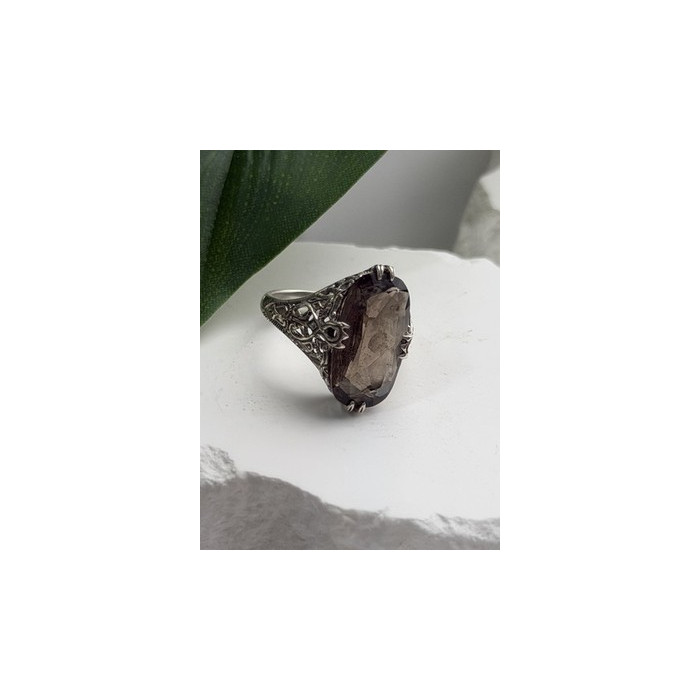 925 Sterling Silver Brown Tourmaline Ring Size 7