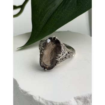 925 Sterling Silver Brown Tourmaline Ring Size 7
