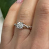 925 Sterling Silver Rose Gold Plated  Diamond  0.07 ctw Ring Size 7