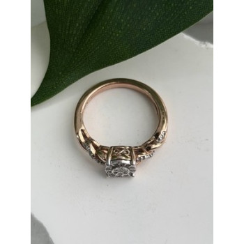 925 Sterling Silver Rose Gold Plated  Diamond  0.07 ctw Ring Size 7