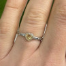 ATI 925 Sterling Silver Citrine Heart  Ring Size 6.5