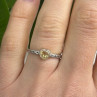ATI 925 Sterling Silver Citrine Heart  Ring Size 6.5