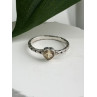 ATI 925 Sterling Silver Citrine Heart  Ring Size 6.5