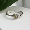 ATI 925 Sterling Silver Citrine Heart  Ring Size 6.5
