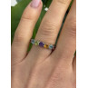 925 Sterling Silver Multi Color Spinel Band Ring Size 7