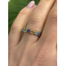 925 Sterling Silver Multi Color Spinel Band Ring Size 7