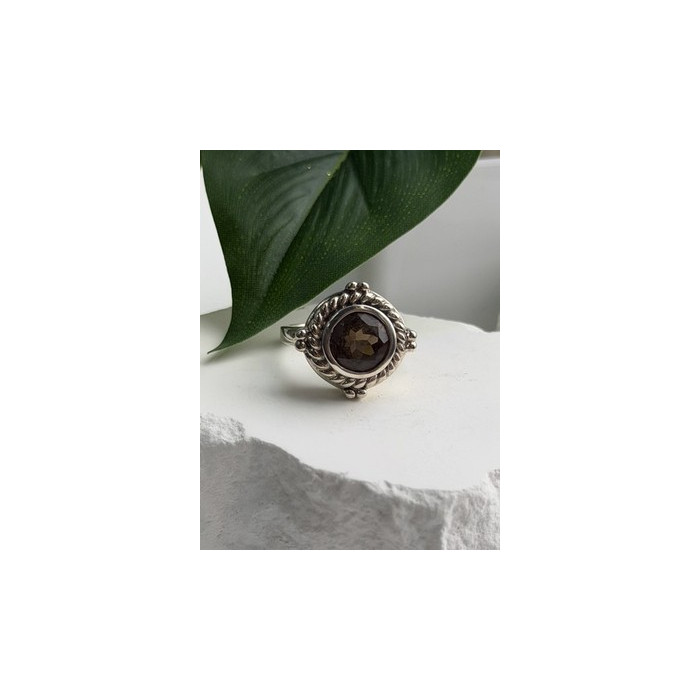 Vintage 925 Sterling Silver Brown Tourmaline Ring Size 9