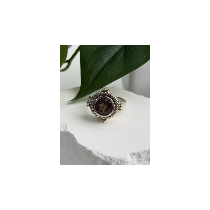 Vintage 925 Sterling Silver Brown Tourmaline Ring Size 9