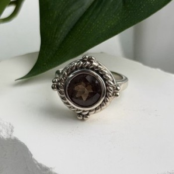 Vintage 925 Sterling Silver Brown Tourmaline Ring Size 9