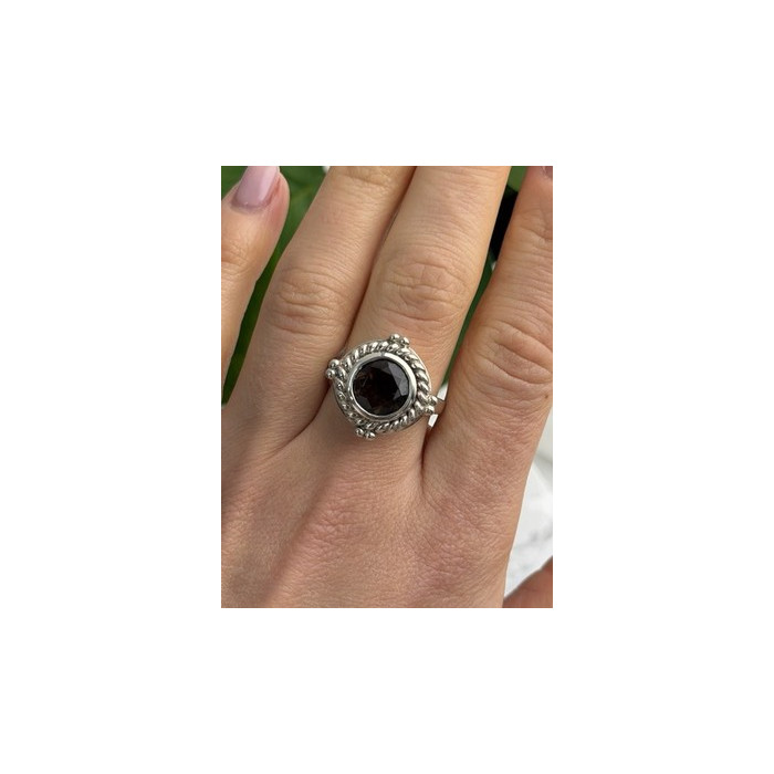 Vintage 925 Sterling Silver Brown Tourmaline Ring Size 9