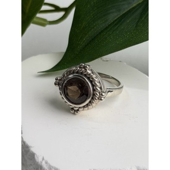 Vintage 925 Sterling Silver Brown Tourmaline Ring Size 9