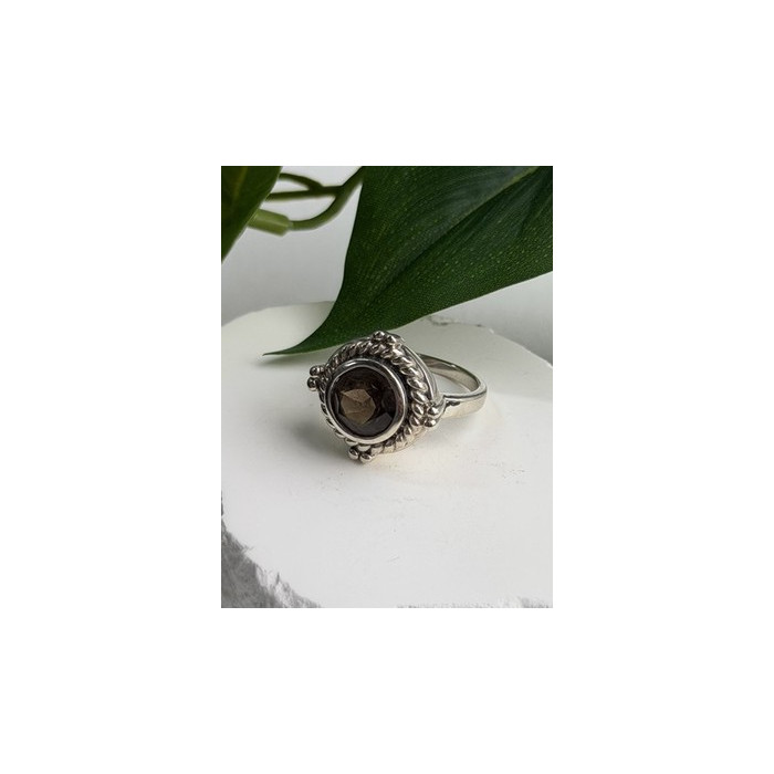 Vintage 925 Sterling Silver Brown Tourmaline Ring Size 9