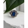 925 Sterling Silver Sapphire & Beryl Ring Size 5.5