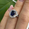 925 Sterling Silver Sapphire & Beryl Ring Size 5.5