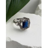 925 Sterling Silver Sapphire & Beryl Ring Size 5.5