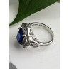 925 Sterling Silver Sapphire & Beryl Ring Size 5.5